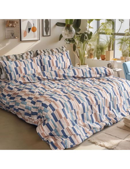 Beauty Home Σετ σεντόνια φανελένια υπέρδιπλα με λάστιχο Candy Art 12633 170x200+32 Μπεζ