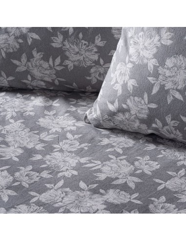 Beauty Home Σετ σεντόνια φανελένια μονά με λάστιχο Merlot Art 12634 105x200+32 Γκρι