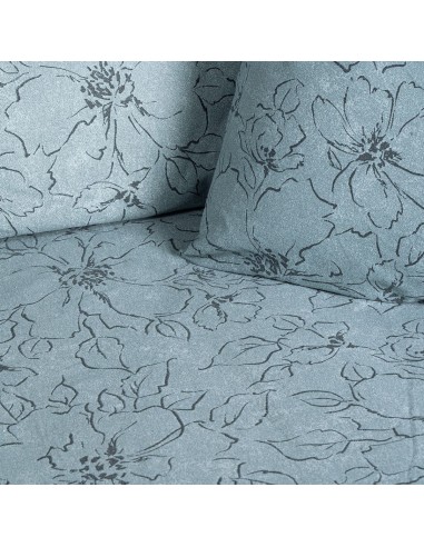 Beauty Home Σετ σεντόνια φανελένια υπέρδιπλα με λάστιχο Nebbiolo Art 12636 170x200+32 Πετρόλ