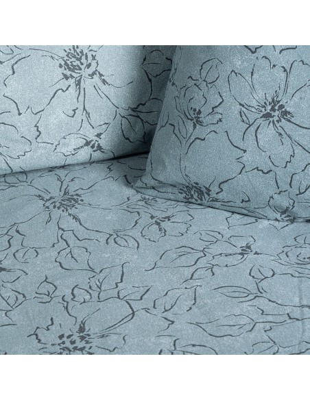 Beauty Home Σετ σεντόνια φανελένια υπέρδιπλα με λάστιχο Nebbiolo Art 12636 170x200+32 Πετρόλ