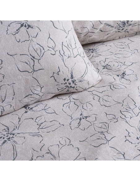 Beauty Home Σετ παπλωματοθήκη φανελένια υπέρδιπλη Cinsault Art 12637 230x250 Μπεζ