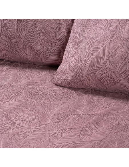 Beauty Home Σετ σεντόνια φανελένια μονά με λάστιχο Crimson Art 12638 105x200+32 Σάπιο Μήλο