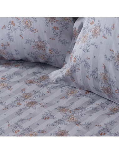 Beauty Home Σετ σεντόνια υπέρδιπλα Art 12212 Jasmine 100% Βαμβακοσατέν 300tc 240x270 Γκρι