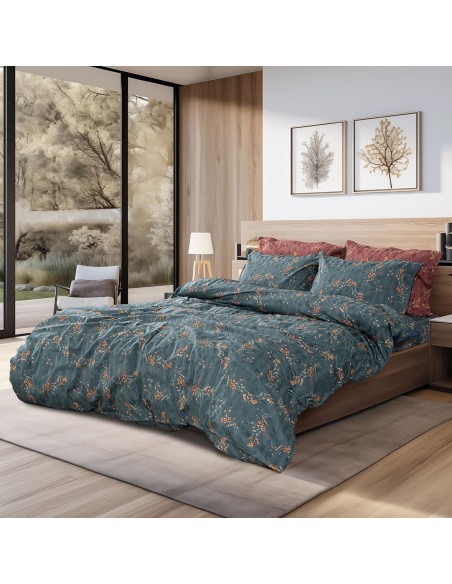 Beauty Home Σετ σεντόνια υπέρδιπλα Art 12217 Gemini 100% Βαμβακοσατέν 300tc 240x270 Κυπαρισσί