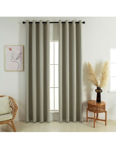 Beauty Home Κουρτίνα Full Blackout σκίασης με 8 κρίκους Soft Art 8391 Dark Beige-3 140x270 Σκούρο Μπεζ