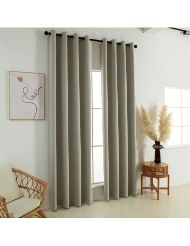 Beauty Home Κουρτίνα Full Blackout σκίασης με 8 κρίκους Soft Art 8391 Dark Beige-3 140x270 Σκούρο Μπεζ