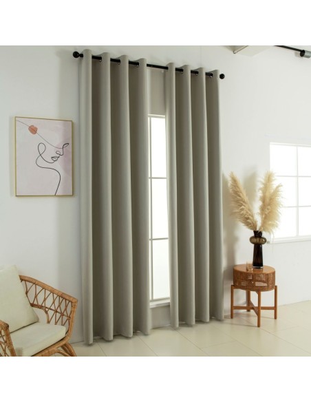 Beauty Home Κουρτίνα Full Blackout σκίασης με 8 κρίκους Soft Art 8391 Dark Beige-3 140x270 Σκούρο Μπεζ