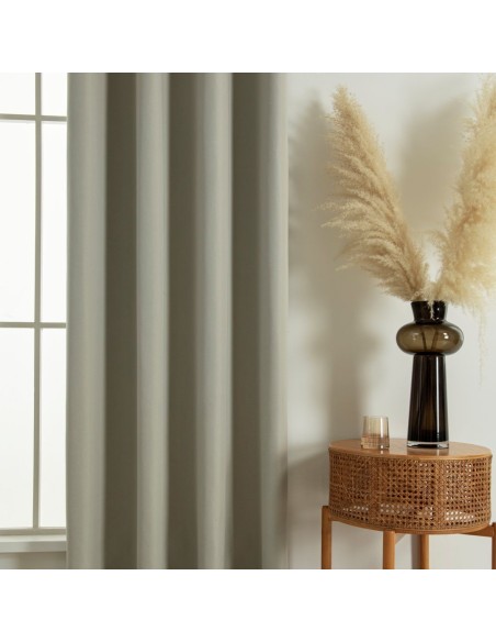 Beauty Home Κουρτίνα Full Blackout σκίασης με 8 κρίκους Soft Art 8391 Dark Beige-3 140x270 Σκούρο Μπεζ