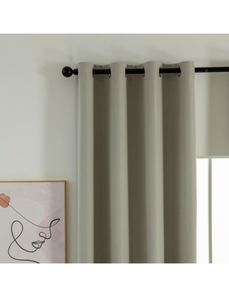 Beauty Home Κουρτίνα Full Blackout σκίασης με 8 κρίκους Soft Art 8391 Dark Beige-3 140x270 Σκούρο Μπεζ