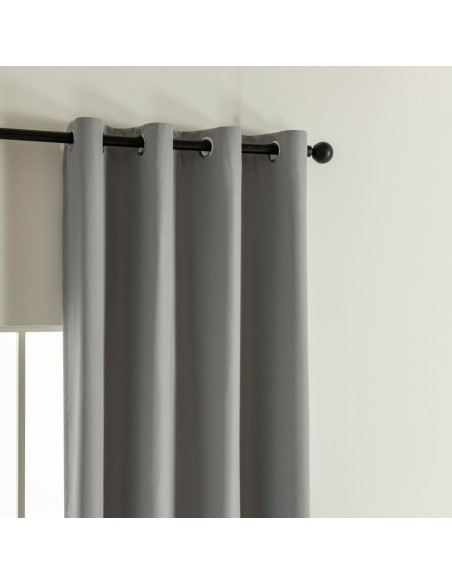 Beauty Home Κουρτίνα Full Blackout σκίασης με 8 κρίκους Soft Art 8391 Grey-11 140x270 Γκρι