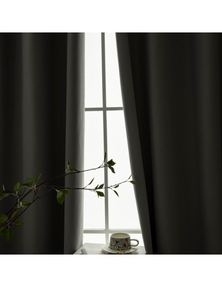 Beauty Home Κουρτίνα Full Blackout σκίασης με 8 κρίκους Soft Art 8391 Grey-11 140x270 Γκρι