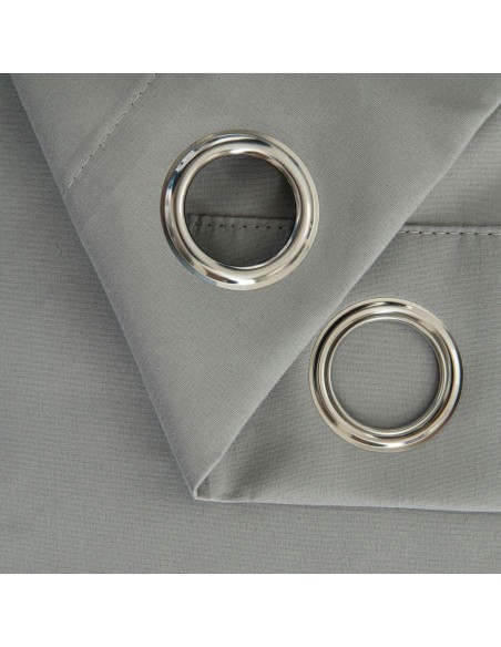 Beauty Home Κουρτίνα Full Blackout σκίασης με 8 κρίκους Soft Art 8391 Grey-11 140x270 Γκρι