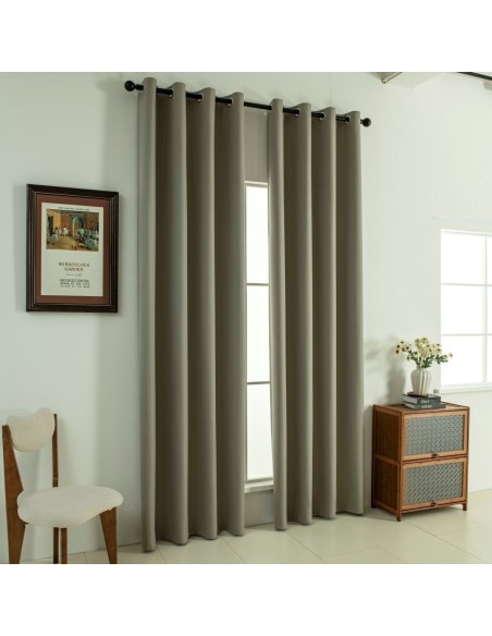 Beauty Home Κουρτίνα Full Blackout σκίασης με 8 κρίκους Soft Art 8391 Light Beige-C3 140x270 Μπεζ