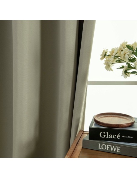 Beauty Home Κουρτίνα Full Blackout σκίασης με 8 κρίκους Soft Art 8391 Light Beige-C3 140x270 Μπεζ