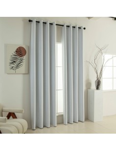 Beauty Home Κουρτίνα Full Blackout σκίασης με 8 κρίκους Soft Art 8391 Ice-Ecru 140x270 Πάγου 2