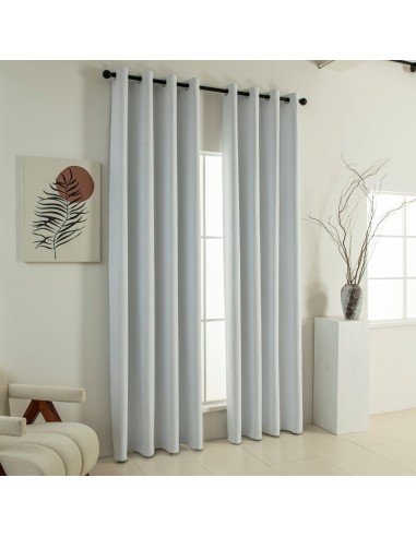 Beauty Home Κουρτίνα Full Blackout σκίασης με 8 κρίκους Soft Art 8391 Ice-Ecru 140x270 Πάγου