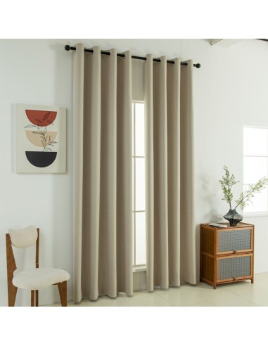 Beauty Home Κουρτίνα Full Blackout σκίασης με 8 κρίκους Soft Art 8391 Beige 140x270 Άμμου