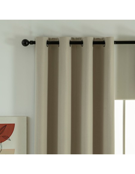 Beauty Home Κουρτίνα Full Blackout σκίασης με 8 κρίκους Soft Art 8391 Beige 140x270 Άμμου