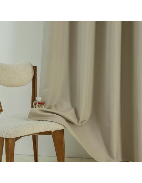 Beauty Home Κουρτίνα Full Blackout σκίασης με 8 κρίκους Soft Art 8391 Beige 140x270 Άμμου