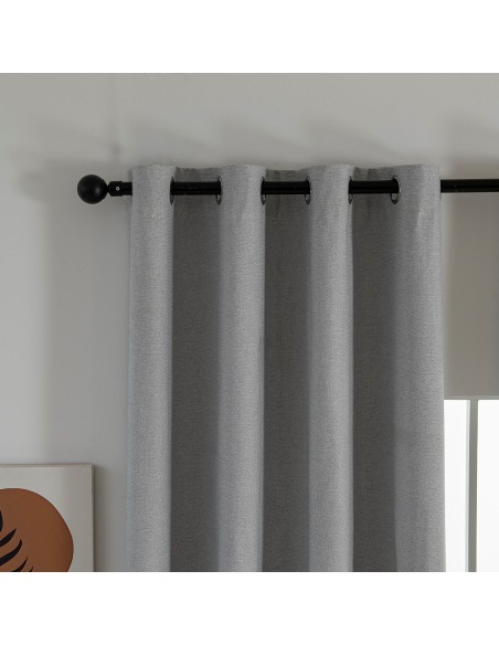Beauty Home Κουρτίνα Full Blackout σκίασης με 8 κρίκους Elite Art 8392 Light Grey-Νο3 140x270 Ασημί