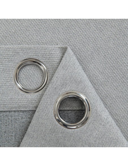 Beauty Home Κουρτίνα Full Blackout σκίασης με 8 κρίκους Elite Art 8392 Light Grey-Νο3 140x270 Ασημί