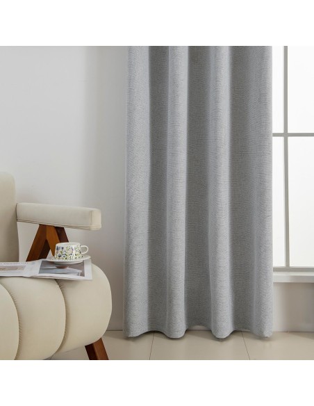 Beauty Home Κουρτίνα Full Blackout σκίασης με 8 κρίκους Elite Art 8392 Silver-Νο4 140x270 Γκρι