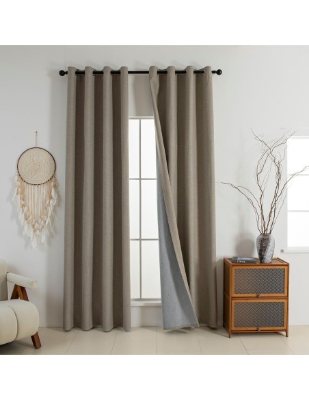 Beauty Home Κουρτίνα Full Blackout σκίασης με 8 κρίκους Elite Art 8392 Beige-Νο5 140x270 Μπεζ