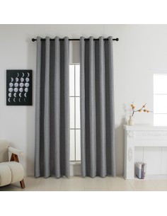 Beauty Home Κουρτίνα Full Blackout σκίασης με 8 κρίκους Elite Art 8392 Grey-Νο7 140x270 Σκούρο Γκρι