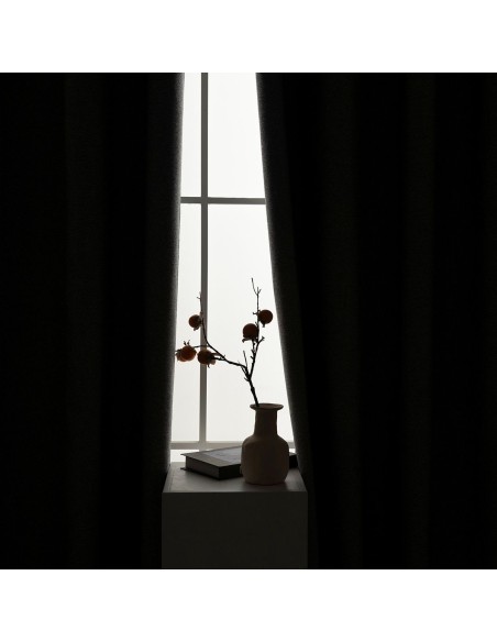 Beauty Home Κουρτίνα Full Blackout σκίασης με 8 κρίκους Elite Art 8392 Grey-Νο7 140x270 Σκούρο Γκρι