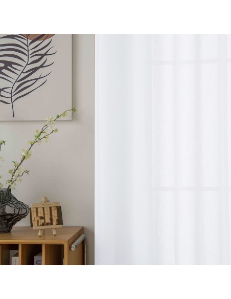 Beauty Home Κουρτίνα γάζα μονόχρωμη με 8 μεταλλικούς κρίκους Fit Art 8447 140x270 Λευκό