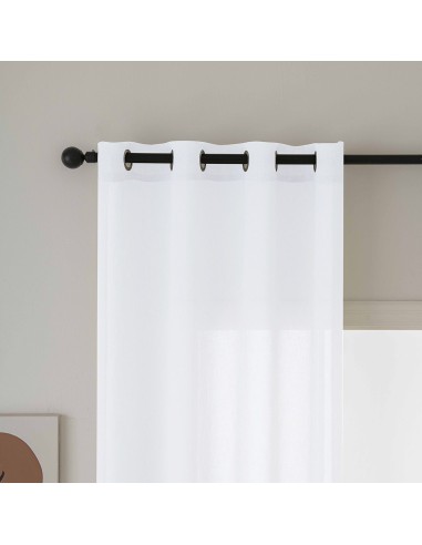 Beauty Home Κουρτίνα γάζα μονόχρωμη με 8 μεταλλικούς κρίκους Fit Art 8447 140x270 Λευκό