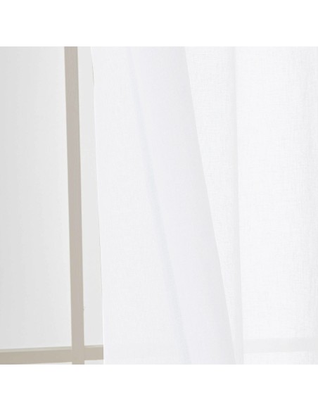 Beauty Home Κουρτίνα γάζα μονόχρωμη με 8 μεταλλικούς κρίκους Fit Art 8447 140x270 Λευκό