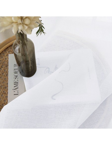 Beauty Home Κουρτίνα γάζα μονόχρωμη με 8 μεταλλικούς κρίκους Fit Art 8447 140x270 Λευκό