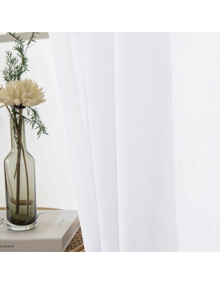 Beauty Home Κουρτίνα γάζα μονόχρωμη με 8 μεταλλικούς κρίκους Fit Art 8447 140x270 Λευκό