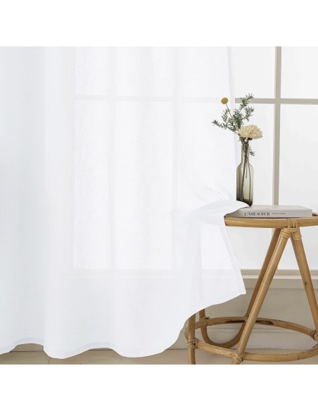 Beauty Home Κουρτίνα γάζα μονόχρωμη με 8 μεταλλικούς κρίκους Fit Art 8447 140x270 Λευκό