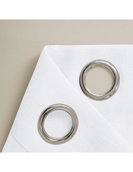 Beauty Home Κουρτίνα γάζα μονόχρωμη με 8 μεταλλικούς κρίκους Fit Art 8447 140x270 Λευκό