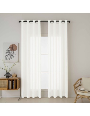 Beauty Home Κουρτίνα γάζα μονόχρωμη με 8 μεταλλικούς κρίκους Fit Art 8447 140x270 Εκρού