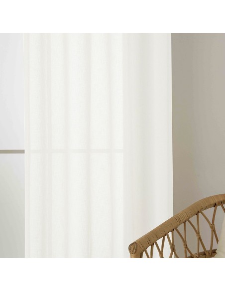 Beauty Home Κουρτίνα γάζα μονόχρωμη με 8 μεταλλικούς κρίκους Fit Art 8447 140x270 Εκρού