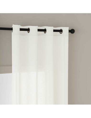 Beauty Home Κουρτίνα γάζα μονόχρωμη με 8 μεταλλικούς κρίκους Fit Art 8447 140x270 Εκρού