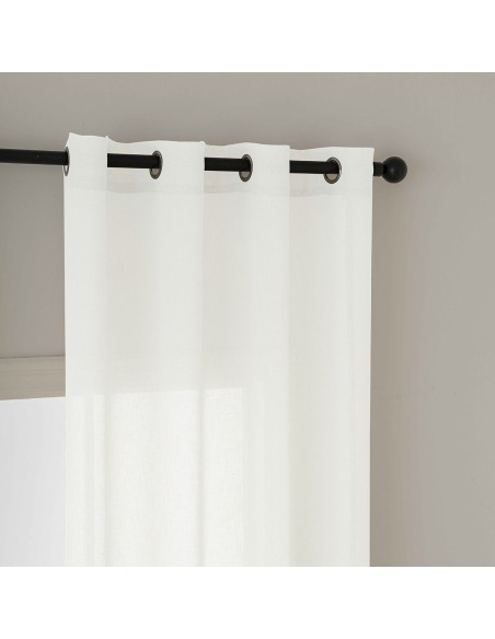 Beauty Home Κουρτίνα γάζα μονόχρωμη με 8 μεταλλικούς κρίκους Fit Art 8447 140x270 Εκρού