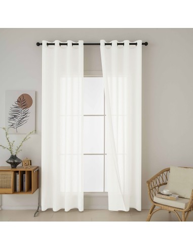 Beauty Home Κουρτίνα γάζα μονόχρωμη με 8 μεταλλικούς κρίκους Fit Art 8447 140x270 Εκρού