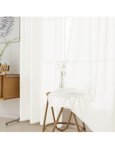Beauty Home Κουρτίνα γάζα μονόχρωμη με 8 μεταλλικούς κρίκους Fit Art 8447 140x270 Εκρού