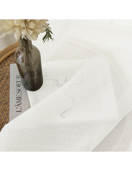 Beauty Home Κουρτίνα γάζα μονόχρωμη με 8 μεταλλικούς κρίκους Fit Art 8447 140x270 Εκρού