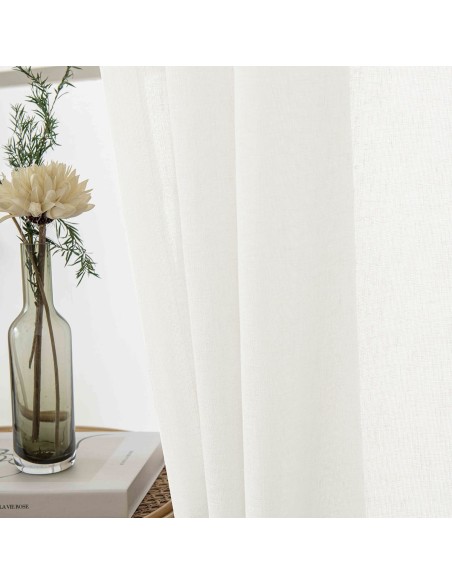 Beauty Home Κουρτίνα γάζα μονόχρωμη με 8 μεταλλικούς κρίκους Fit Art 8447 140x270 Εκρού