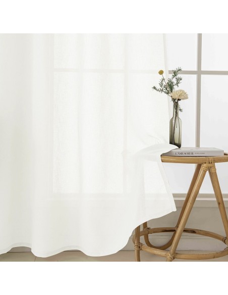 Beauty Home Κουρτίνα γάζα μονόχρωμη με 8 μεταλλικούς κρίκους Fit Art 8447 140x270 Εκρού