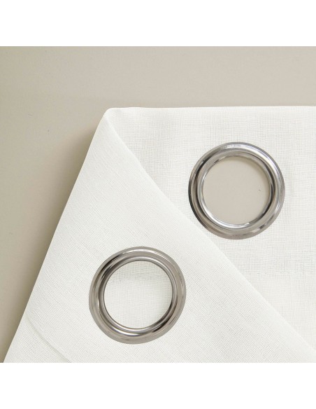 Beauty Home Κουρτίνα γάζα μονόχρωμη με 8 μεταλλικούς κρίκους Fit Art 8447 140x270 Εκρού