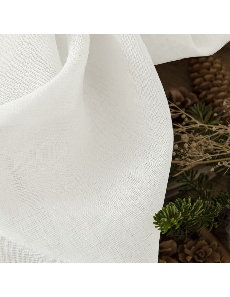 Beauty Home Κουρτίνα γάζα μονόχρωμη με 8 μεταλλικούς κρίκους Fit Art 8447 140x270 Εκρού