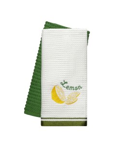 Beauty Home Ποτηρόπανα σετ 2τμχ Lemon Art 8806 40x60 Πράσινο