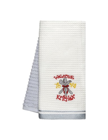 Beauty Home Ποτηρόπανα σετ 2τμχ Welcome Art 8811 40x60 Γκρι