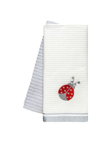 Beauty Home Ποτηρόπανα σετ 2τμχ Ladybug Art 8816 40x60 Γκρι